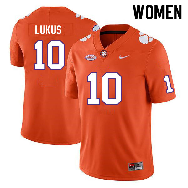 Women #10 Jeadyn Lukus Clemson Tigers College Football Jerseys Sale-Orange